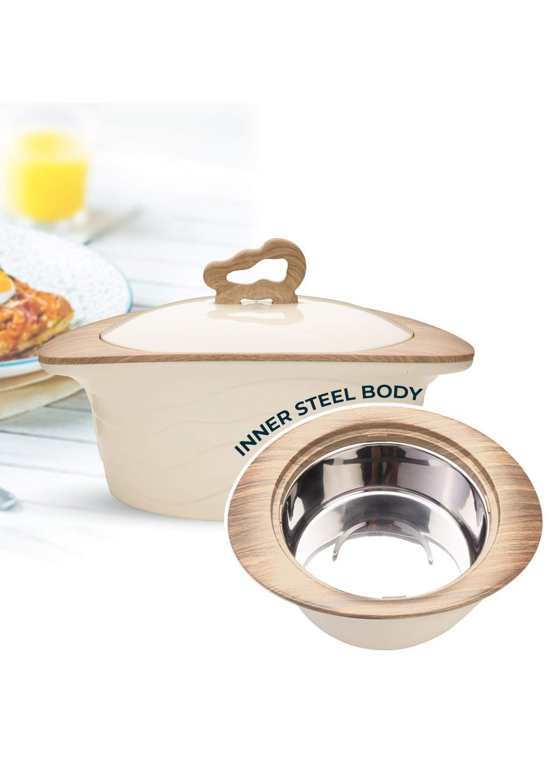 Trueware TRUEWARE Zinna Fusion Casserole 1500 Inner Steel Casserole 1500 mlBrown PU Insulated BPA free Odour Proof Food Grade Easy to Carry Easy to Store Ideal For Chapatti Roti Curd Maker Kitchen Storage Kitchen accesseroies Thermoware Hot Pot  - Image 3