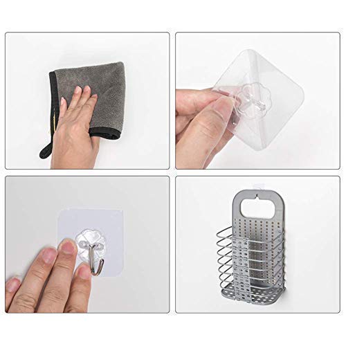 Smoni Smoni Wall Mounted Bathroom Hanging Mesh Laundry Basket Toiletry Organization Washing Bin Home Portable Magic Sticker Plastic Laundry Hamper Bag for Bathroom Bedroom Dirty Clothes Pack Of 1  - Image 4
