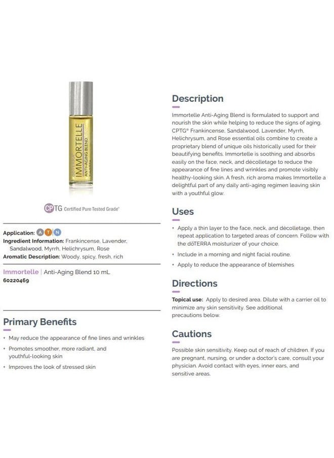 doTERRA - Immortelle Essential Oil Anti-Aging Blend - Essential Skin Care Collection - 10 ml - Image 1