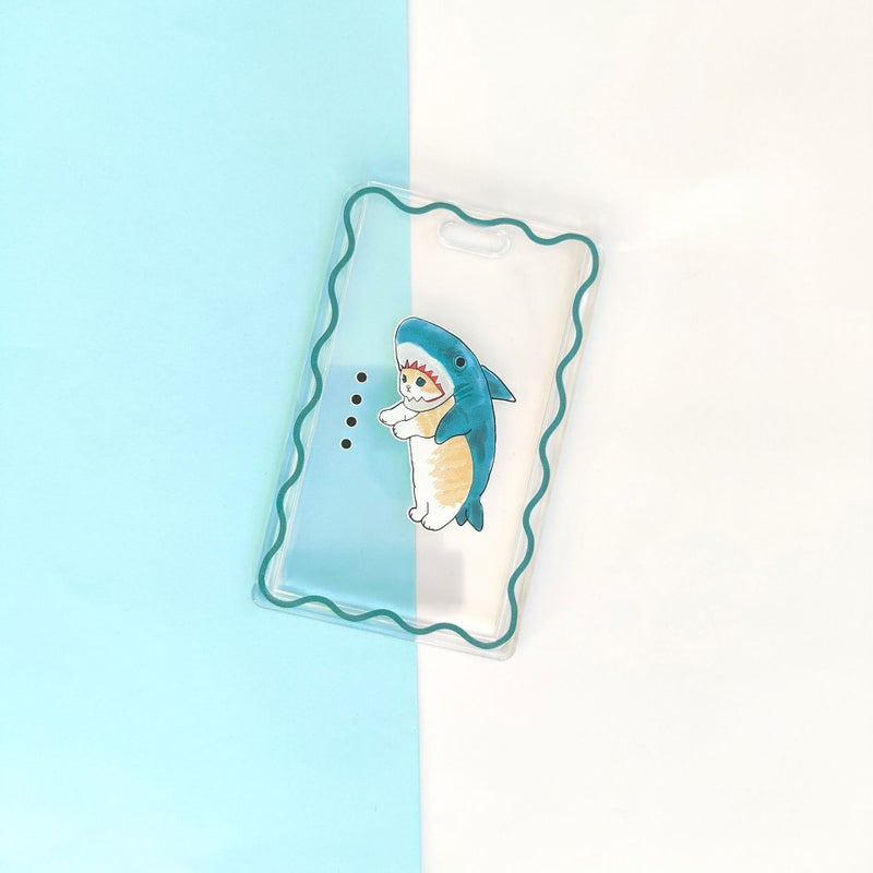 Cat Mofusand Shark Cat Transparent Id Set Student Card Subway Card Access Card Anti-Lost Keychain Card Set - Image 1