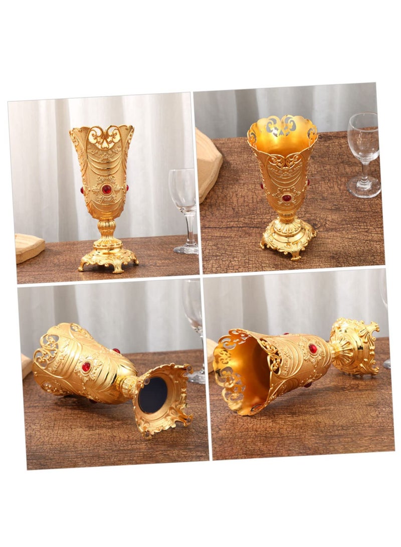 Excefore Decorative vase Vintage Flower Holder Retro Flower Holder Metal jug vase Artistic Flower vase Flower Arranging vase European vase Centerpiece vase Antique Wedding Office Alloy - Image 3