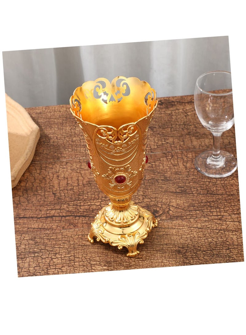 Excefore Decorative vase Vintage Flower Holder Retro Flower Holder Metal jug vase Artistic Flower vase Flower Arranging vase European vase Centerpiece vase Antique Wedding Office Alloy - Image 2