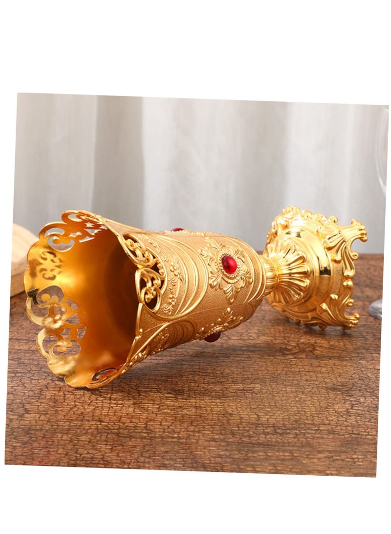 Excefore Decorative vase Vintage Flower Holder Retro Flower Holder Metal jug vase Artistic Flower vase Flower Arranging vase European vase Centerpiece vase Antique Wedding Office Alloy - Image 4