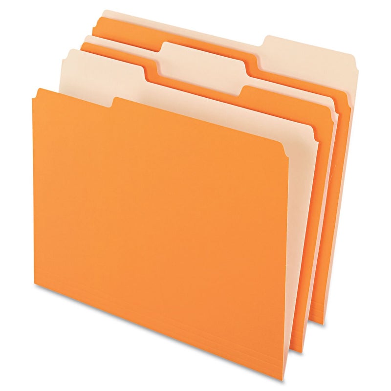 Pendaflex TwoTone Color File Folders Letter Size Orange 13 Cut 100 per box 152 13 ORA