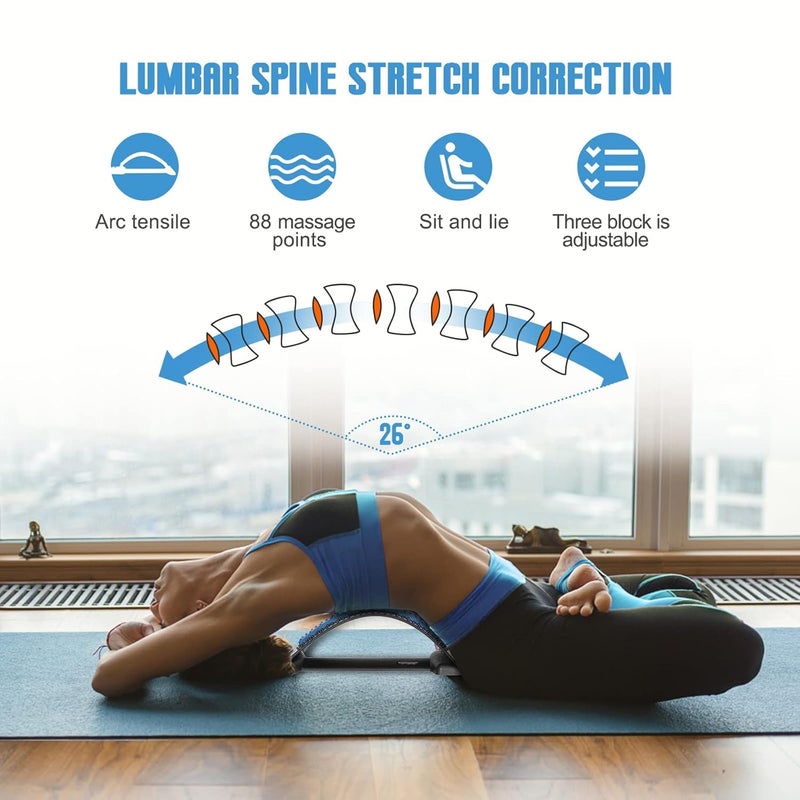Drumstone (𝗦𝗽𝗲𝗰𝗶𝗮𝗹 𝟱 𝗬𝗲𝗮𝗿𝘀 𝗪𝗮𝗿𝗿𝗮𝗻𝘁𝘆) Adjustable Back & Lumbar Stretcher – 3 Settings for Upper/Lower Back Pain Relief, Spinal Decompression, Herniated Disc & Stress Ease – Use Anywhere! - Image 4