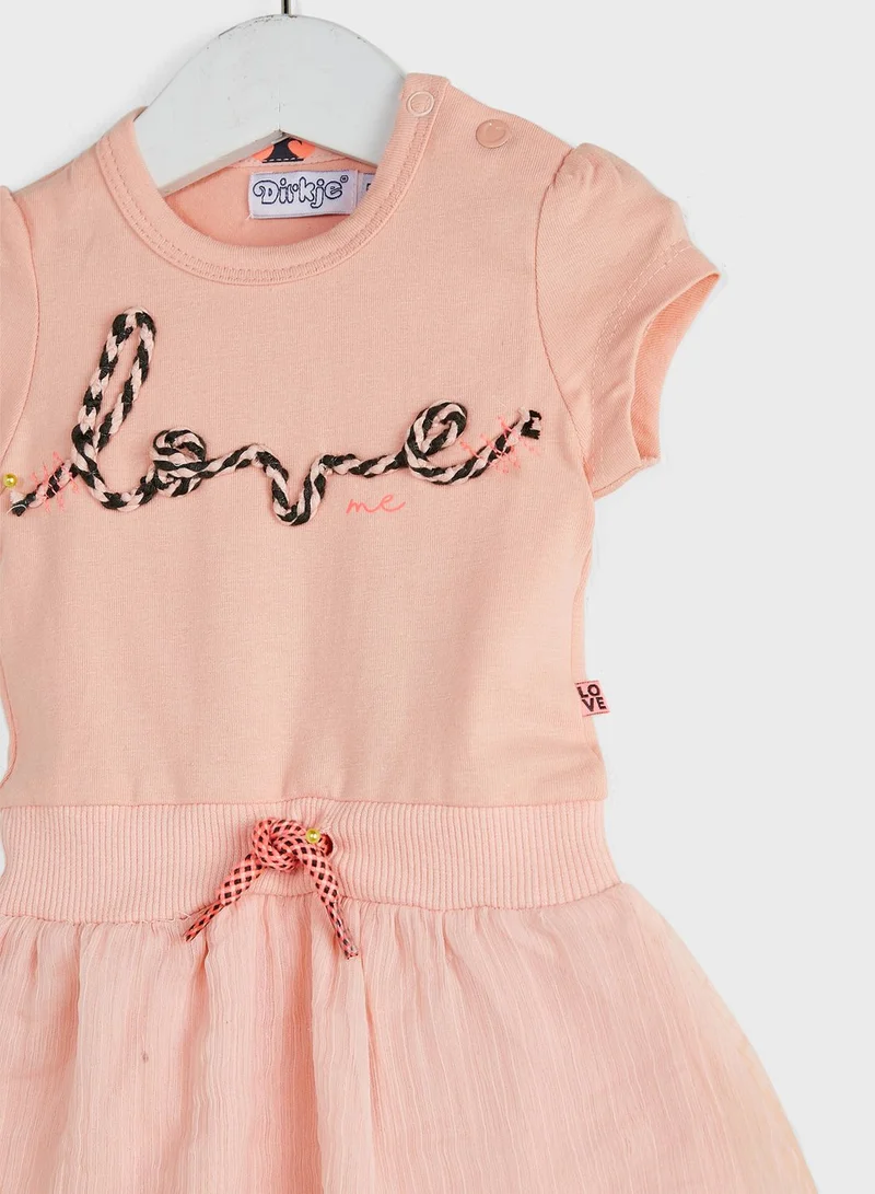 Dirkje Kids Slogan Dress