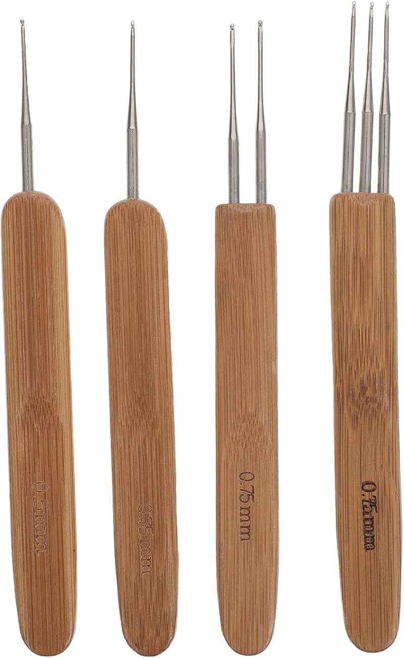 أليبيس (Alipis) – 4 قطع من خيوط الكروشيه لتصنيع تسريحات الشعر المجعدة (Dreadlocks Crochet Hooks)، ملحقات لتصفيف الشعر، إبر كروشيه لنسج الشعر وصناعة الباروكات - Image 1
