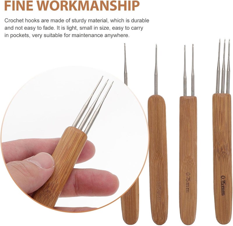 أليبيس (Alipis) – 4 قطع من خيوط الكروشيه لتصنيع تسريحات الشعر المجعدة (Dreadlocks Crochet Hooks)، ملحقات لتصفيف الشعر، إبر كروشيه لنسج الشعر وصناعة الباروكات - Image 3