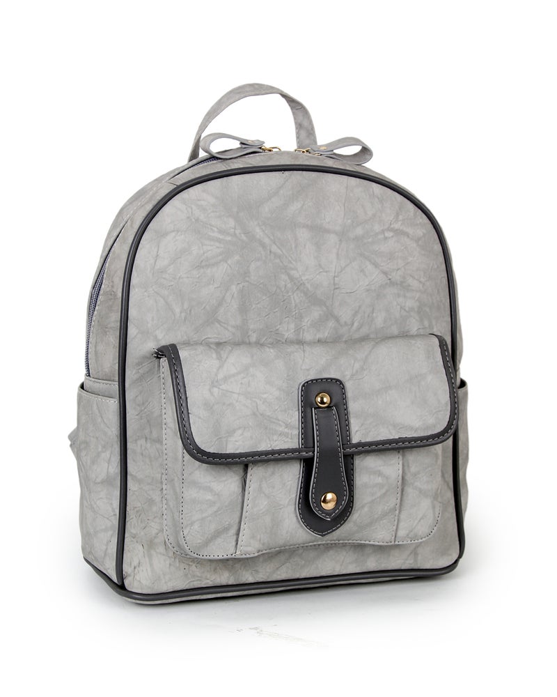 Elegant Women's Faux Leather Backpack – Multi-Pocket Daily Backpack for Girls - Image 1