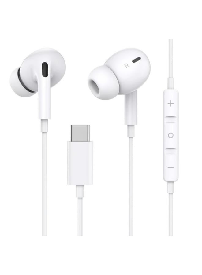 Rahnial Wired Earbuds Headphones USB Type-C for iPhone 17 16 15 Pro Max, Samsung S24 S23 S22 Ultra S21 FE, Xiaomi, Huawei – Type C Earphones with Microphone, Volume Control & High Bass Stereo Sound – White - Image 1