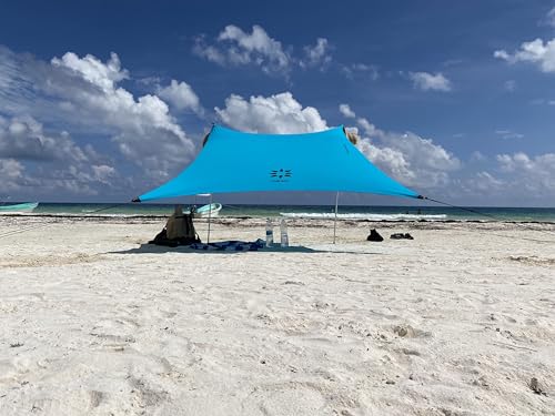 Neso Portable Beach Tent Sun Shelter with Sand Anchor Lightweight Beach Shade Canopy Easy Setup for Family Outings Patented Reinforced Corners UPF 50 Sun Protection 7 x 7ft Teal - Image 3