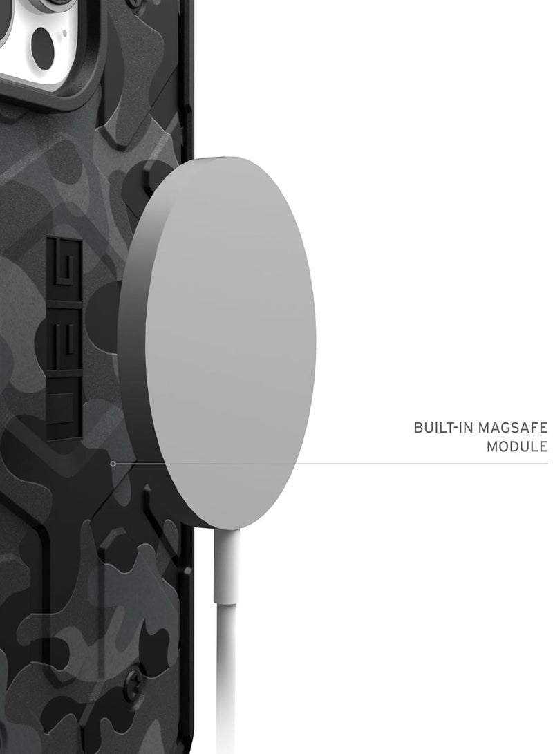 Urban Armor Gear UAG Pathfinder SE MagSafe for iPhone 16 PRO Case Cover [18 Feet Drop tested]  - Black Midnight Camo  - Image 5