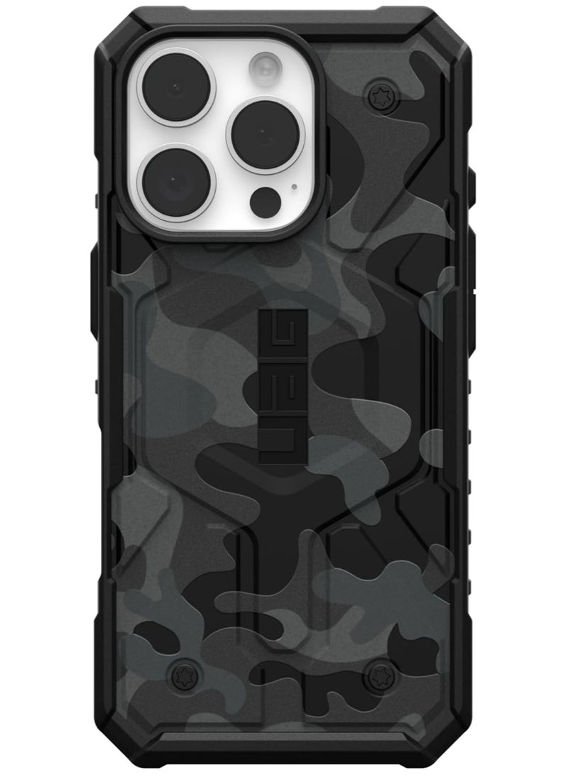 Urban Armor Gear UAG Pathfinder SE MagSafe for iPhone 16 PRO Case Cover [18 Feet Drop tested]  - Black Midnight Camo  - Image 4