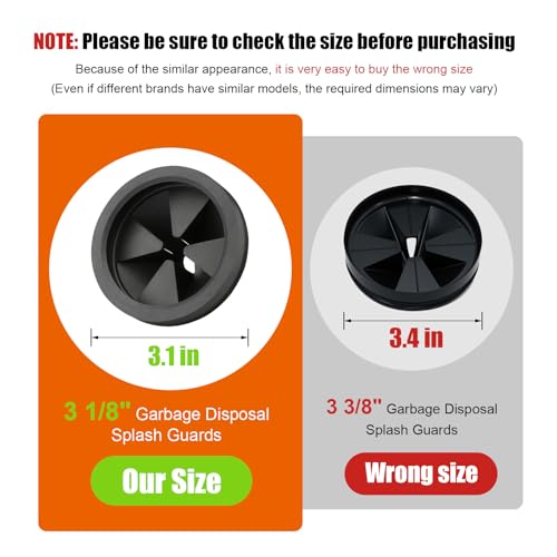 Dincerpen 2 Pcs Garbage Disposal Splash Guard Sink Baffle, 3 1/8" Removable Garbage Disposal Rubber Drain Insert, Replacement Waste Food Garbage Disposal Parts for Waste King Whirlaway and GE Models - Image 2
