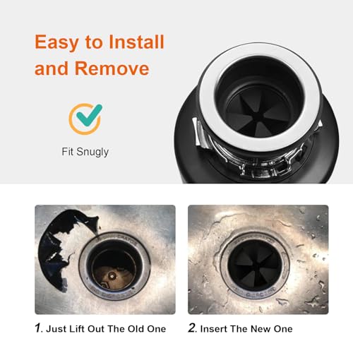 Dincerpen 2 Pcs Garbage Disposal Splash Guard Sink Baffle, 3 1/8" Removable Garbage Disposal Rubber Drain Insert, Replacement Waste Food Garbage Disposal Parts for Waste King Whirlaway and GE Models - Image 5