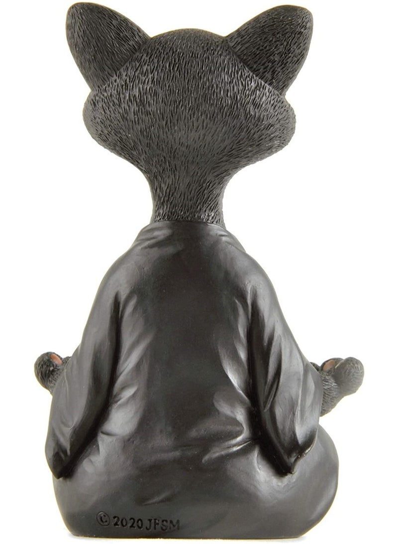 Captaintech 1pc Whimsical Cat Figure Meditation Yoga Happy Cat Collection Home Decor Ornament - Image 2