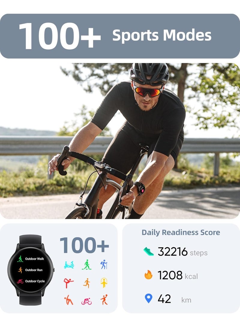 Parsonver Smart Watch for Men Women(Answer/Make Calls), HD Screen Fitness Tracker IP68 Waterproof 100+ Sport Modes, Heart Rate Sleep Monitor, Pedometer, Smartwatch for Android Phones/iPhone Compatible - Image 2