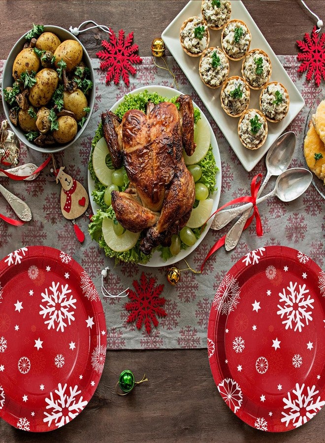homix Christmas Paper Plates 50 Count, 9 Inches Snowflake Holiday Disposable Plates for Christmas Dinner Dessert - Image 4