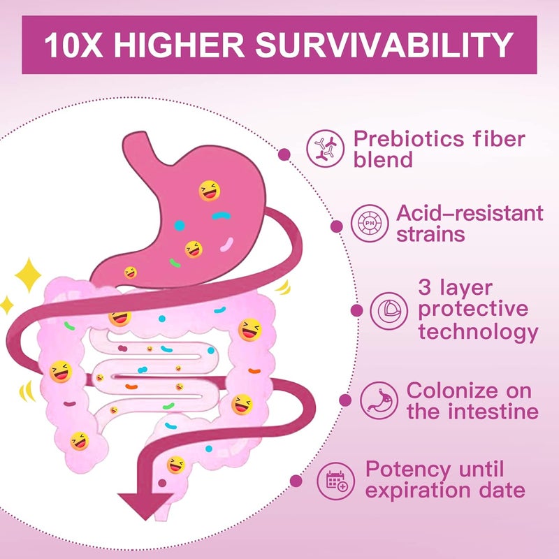 ZEBORA Probiorics for Women Probiotics Powder 50 Billion CFUs 13 Strain Womens Probiotics with Prebiotics for Digestive Health and Immune Support Cranberry for Urinary  Vaginal Health 30DaySupply - Image 2