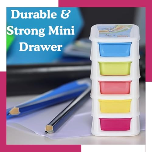 Nabhya Plastic 5 Tier Drawer Medium Size Chester Storage Organizer Cabinet (Multicolour, Size-20 cm, 16 cm, 37 cm) - Image 5