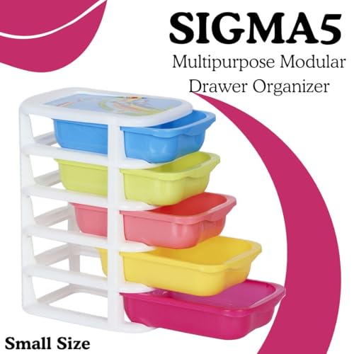 Nabhya Plastic 5 Tier Drawer Medium Size Chester Storage Organizer Cabinet (Multicolour, Size-20 cm, 16 cm, 37 cm) - Image 2
