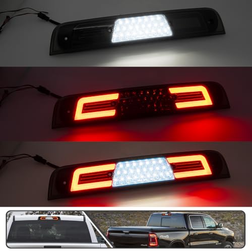 Mingrui test Red LED Third Brake Light for Dodge Ram 1500 2019 2020 2021 2022 2023 2024 3rd Red Brake Lights Rear Center High Mount Stop Lamp White Roof Cargo Lights Smoked Lens(Not for classic models) - Image 2