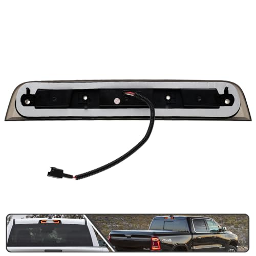 Mingrui test Red LED Third Brake Light for Dodge Ram 1500 2019 2020 2021 2022 2023 2024 3rd Red Brake Lights Rear Center High Mount Stop Lamp White Roof Cargo Lights Smoked Lens(Not for classic models) - Image 3