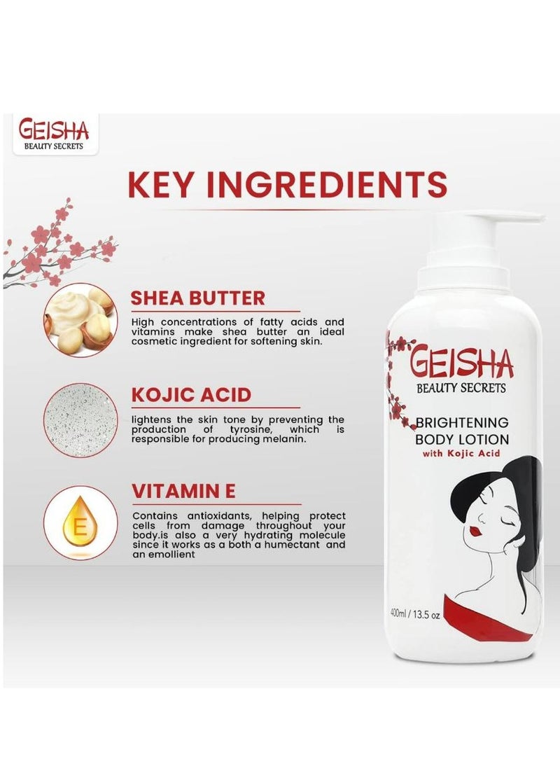 جيشا لوشن جيشا بيوتي سيكريتس لتفتيح الجسم بحمض الكوجيك 400 مل - Image 2
