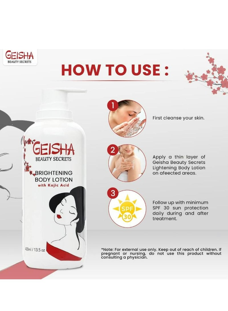 جيشا لوشن جيشا بيوتي سيكريتس لتفتيح الجسم بحمض الكوجيك 400 مل - Image 3