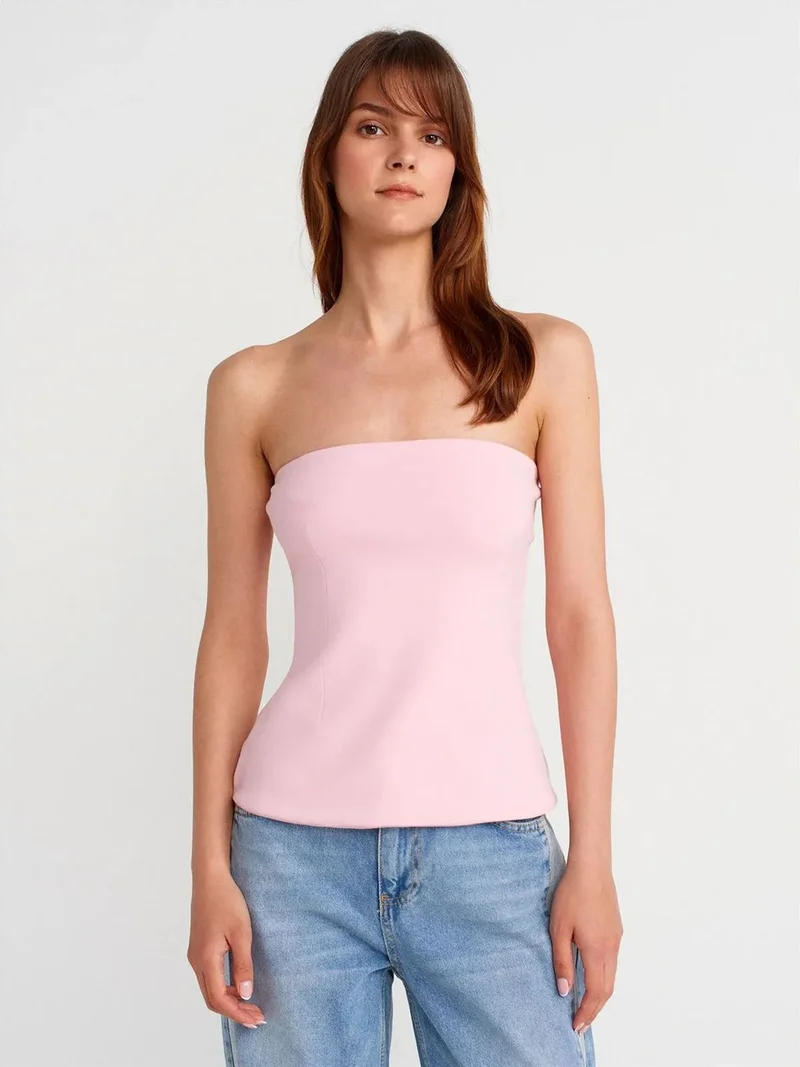 ديلفين Dilvin Strapless Slim-fit Bandeau Blouse