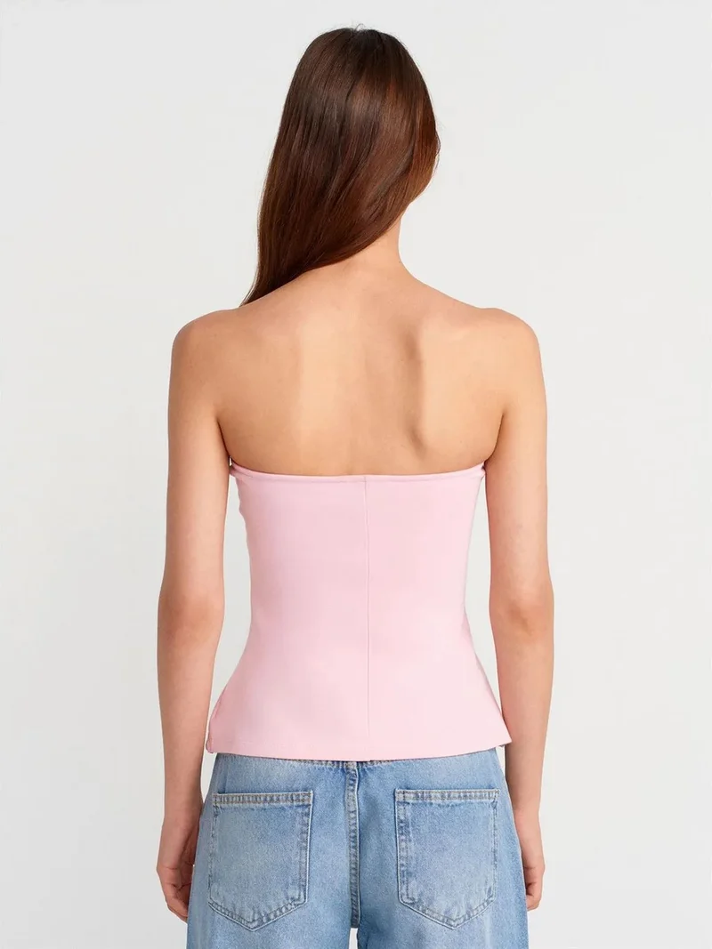 ديلفين Dilvin Strapless Slim-fit Bandeau Blouse