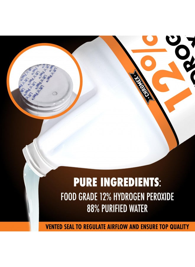 Chromex Hydrogen Peroxide 12 Percent Food Grade, 4X Power Concentrated Solution, Dilutes to 4 Gallons, Versatile Uses Include Topical Care, Home, Kitchen, Bath Cleaner, Laundry, Whitening, 1 Gallon - Image 2