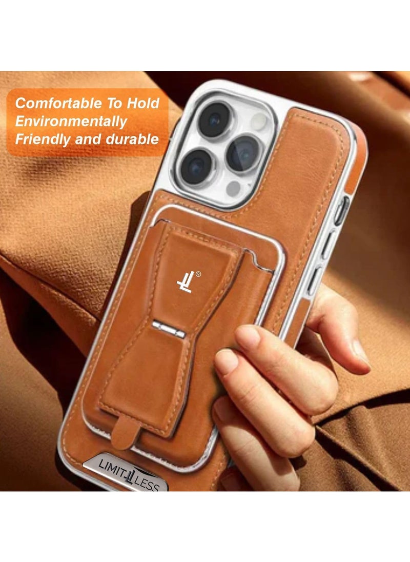 LIMITLESS Leather Case for iPhone 14 Pro Soft Touch Full-Body Protective Cover, Premium Shockproof Case with Removable Card Holder, Hassle-Free Wireless Charging Compatible (Black)  - Image 3