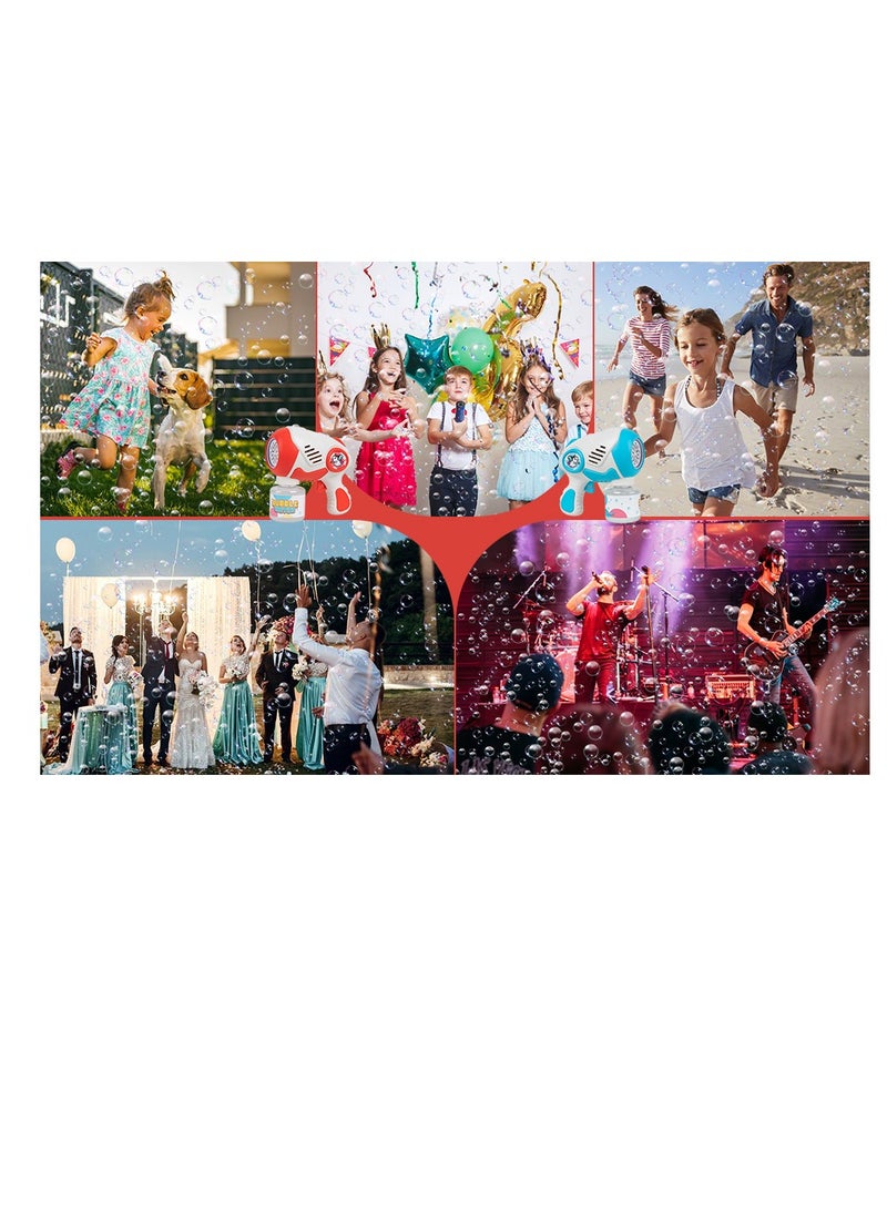 Bubble Machine Bubble Gun For Kids,Big 5 Hole Automatic Silent Bubbles Maker Toy with LED/125ml Solution/360° No leakage Bubble Blower with 10000+ Bubbles Per Minute 1Piece Assorted Color