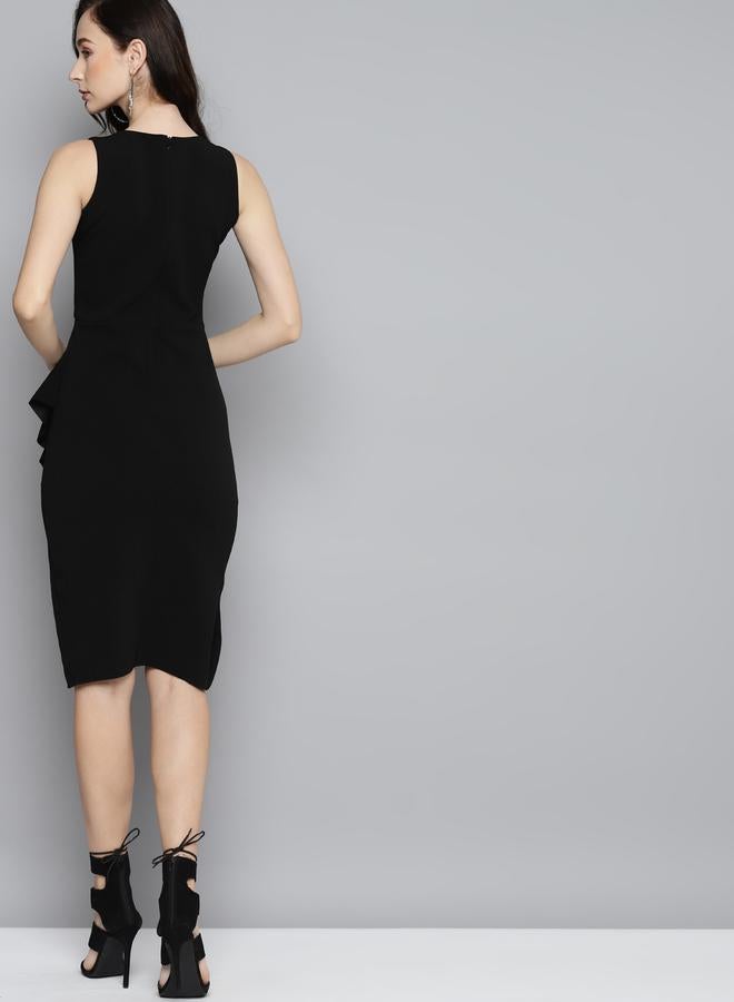 SASSAFRAS Ruffled Sleeveless Sheath Dress  - Image 3