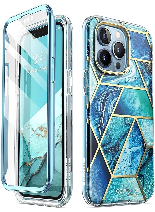 I-blason Cosmo Series Case for iPhone 13 Pro 6.1 inch (2021 Release), Slim Full-Body Stylish Protective Case with Built-in Screen Protector (Ocean)  - Image 1
