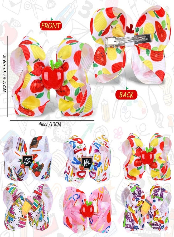 وولاين مشابك شعر والين - 6 قطع من مشابك الشعر على شكل فيونكة للعودة إلى المدرسة بألوان متعددة، مصنوعة من قماش غروغرين، للبنات والأطفال والمراهقات، إكسسوارات شعر - Image 2