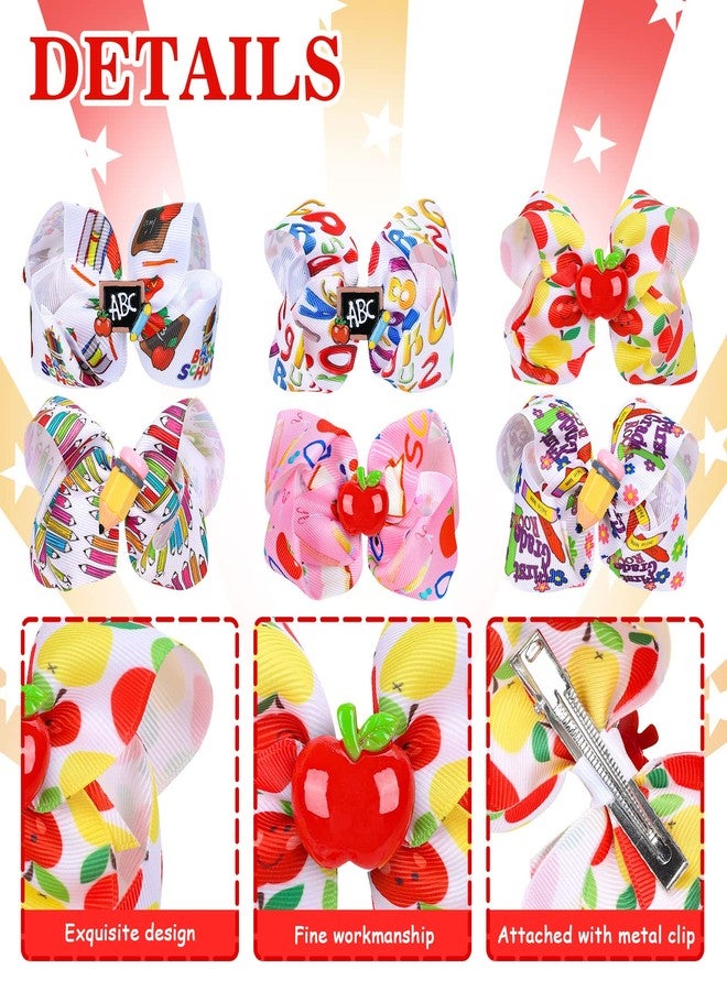 وولاين مشابك شعر والين - 6 قطع من مشابك الشعر على شكل فيونكة للعودة إلى المدرسة بألوان متعددة، مصنوعة من قماش غروغرين، للبنات والأطفال والمراهقات، إكسسوارات شعر - Image 3