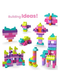 Mega Bloks Mega Bloks 1st Builders Big Bldg Bag 80 pcs Pink  - Image 2