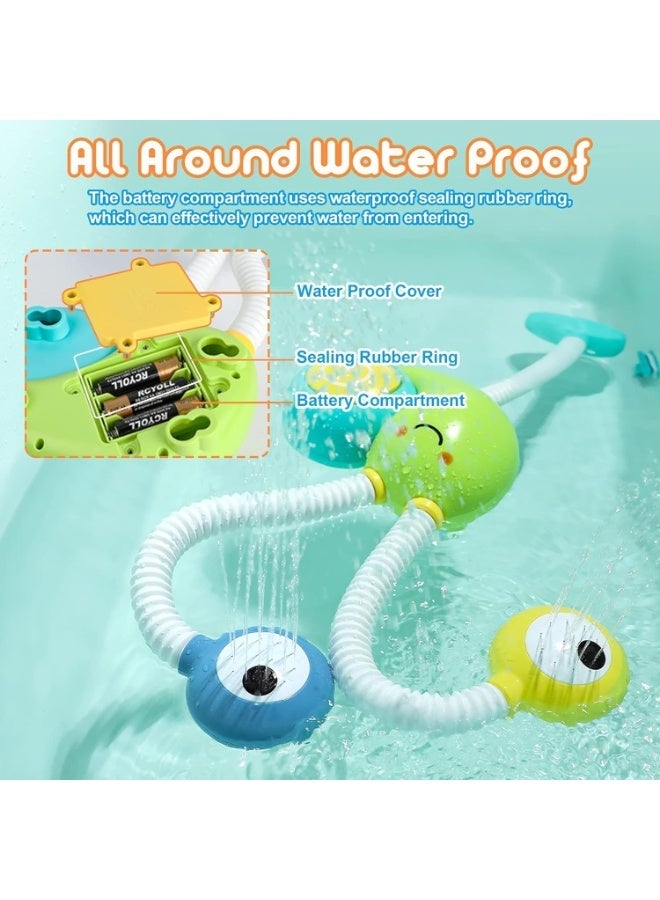 ألعاب حمام الطفل الكهربائي ، لعب الماء المزدوج للأطفال الصغار ، أطفال ما قبل المدرسة 18 + أشهر ، ألعاب حمام حمام تفاعلية متعة للأطفال - Image 4