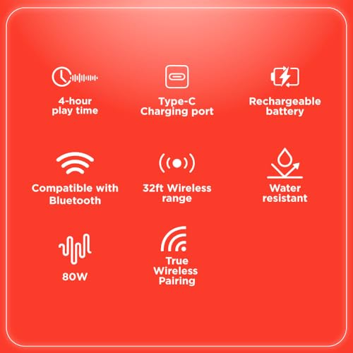 RadioShack IPX5 Waterproof Bluetooth Speaker with RGB Light, Black, 40W - Image 2