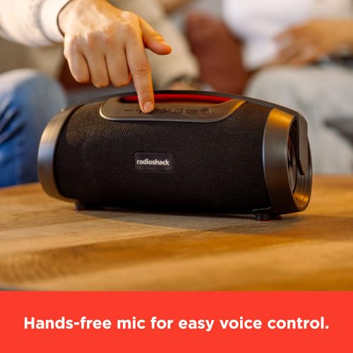 RadioShack IPX5 Waterproof Bluetooth Speaker with RGB Light, Black, 40W - Image 3