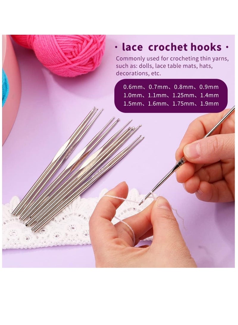 Arabest 87 Pcs Crochet Kit for Beginners, Crochet Starter Kit, Crochet Needles Set with 12 Yarn Balls Plastic Sewing Needles Stitch Marker Storage Bag Knitting Accessories for Adults Beginner Craft  - Image 4