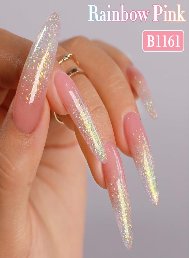 Double Rhythm 0.5Oz Glitter Gel Polish Shimmer Reflective Color for Nail Art Salon DIY Soak Off 15ml Nail Lamp Gel Polish at Home (Pink-B1161) - Image 2