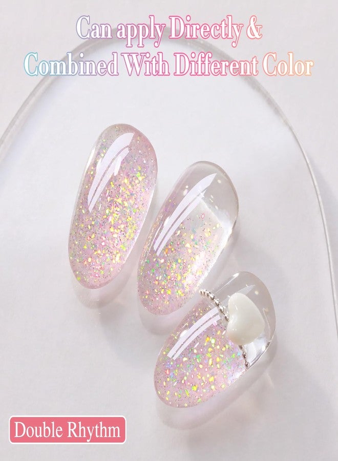 Double Rhythm 0.5Oz Glitter Gel Polish Shimmer Reflective Color for Nail Art Salon DIY Soak Off 15ml Nail Lamp Gel Polish at Home (Pink-B1161) - Image 3