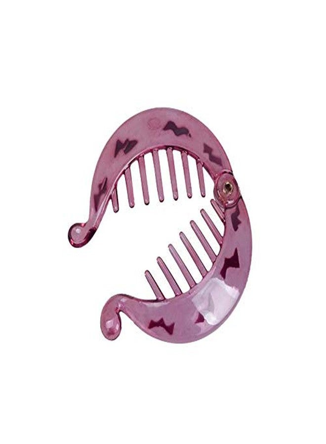 Natuworld 4Pcs 2.5 Inch Banana Fish Hair Clips Barrette Effortless Beauty Assorted Side Combs Ponytail Hair Clip Comb Pin French Round Banana Clips Hair Accessories for Women Ladies Girls (Color Random) - Image 2