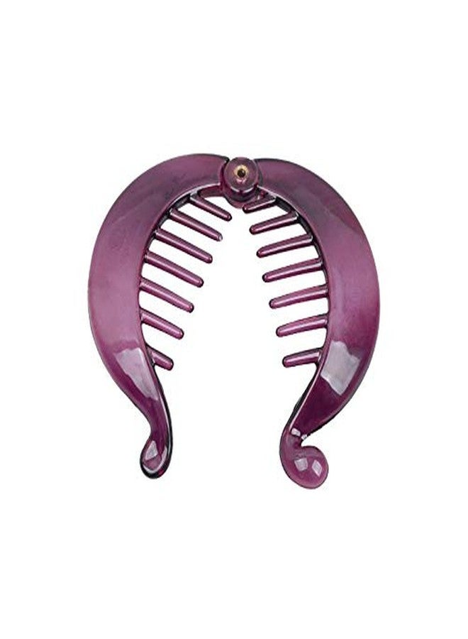 Natuworld 4Pcs 2.5 Inch Banana Fish Hair Clips Barrette Effortless Beauty Assorted Side Combs Ponytail Hair Clip Comb Pin French Round Banana Clips Hair Accessories for Women Ladies Girls (Color Random) - Image 3