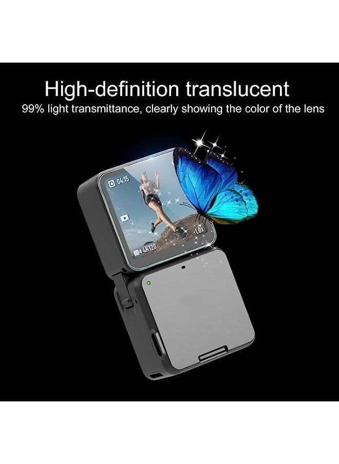 STARTRC Tempered Glass Screen Protector Compatible STARTRC 6 in 1 Lens + Front and Back LCD Display 9H 2.5D Tempered Glass Film for DJI Action 2