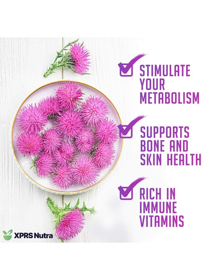 XPRS Nutra مسحوق بذور شوك الحليب العضوي مسحوق شوك الحليب الفاخر غني بالسليمارين ومضادات الأكسدة بذور شوك الحليب تدعم صحة الكبد نباتي شوك الحليب العضوي (4 أونصة) - Image 3