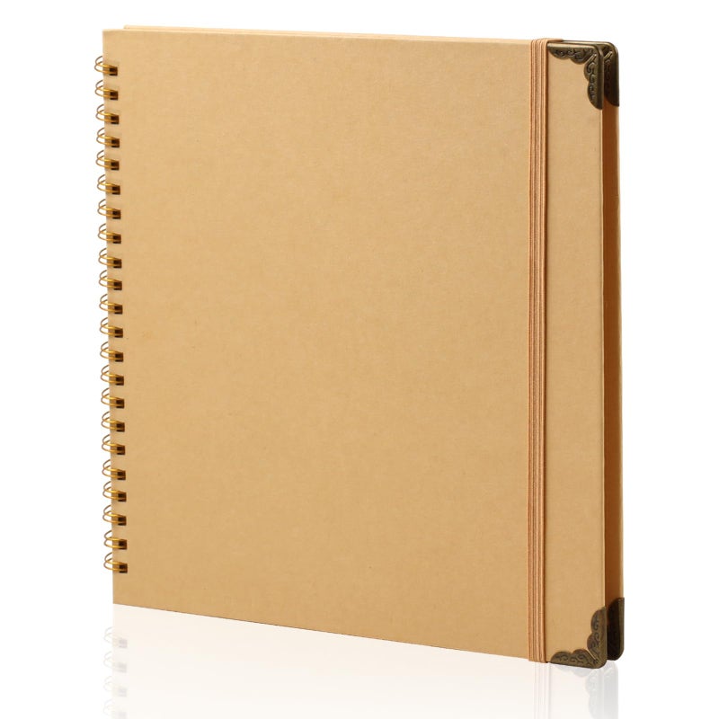 Joyberg Scrapbook 80 Pages, Scrapbooking Supplies 8 x 8 In, junk journal Album Suitable for Album Memory Book Wedding, Anniversary Family, DIY Craft Projects (Brown) - Image 1